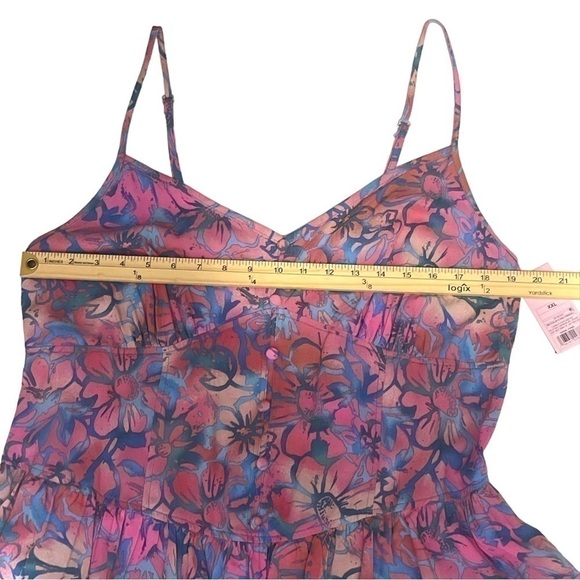 NWT! Wild Fable Corset Sleeveless Tiered Fit & Flare Dress Pink Blue Flowers XXL - Picture 13 of 16